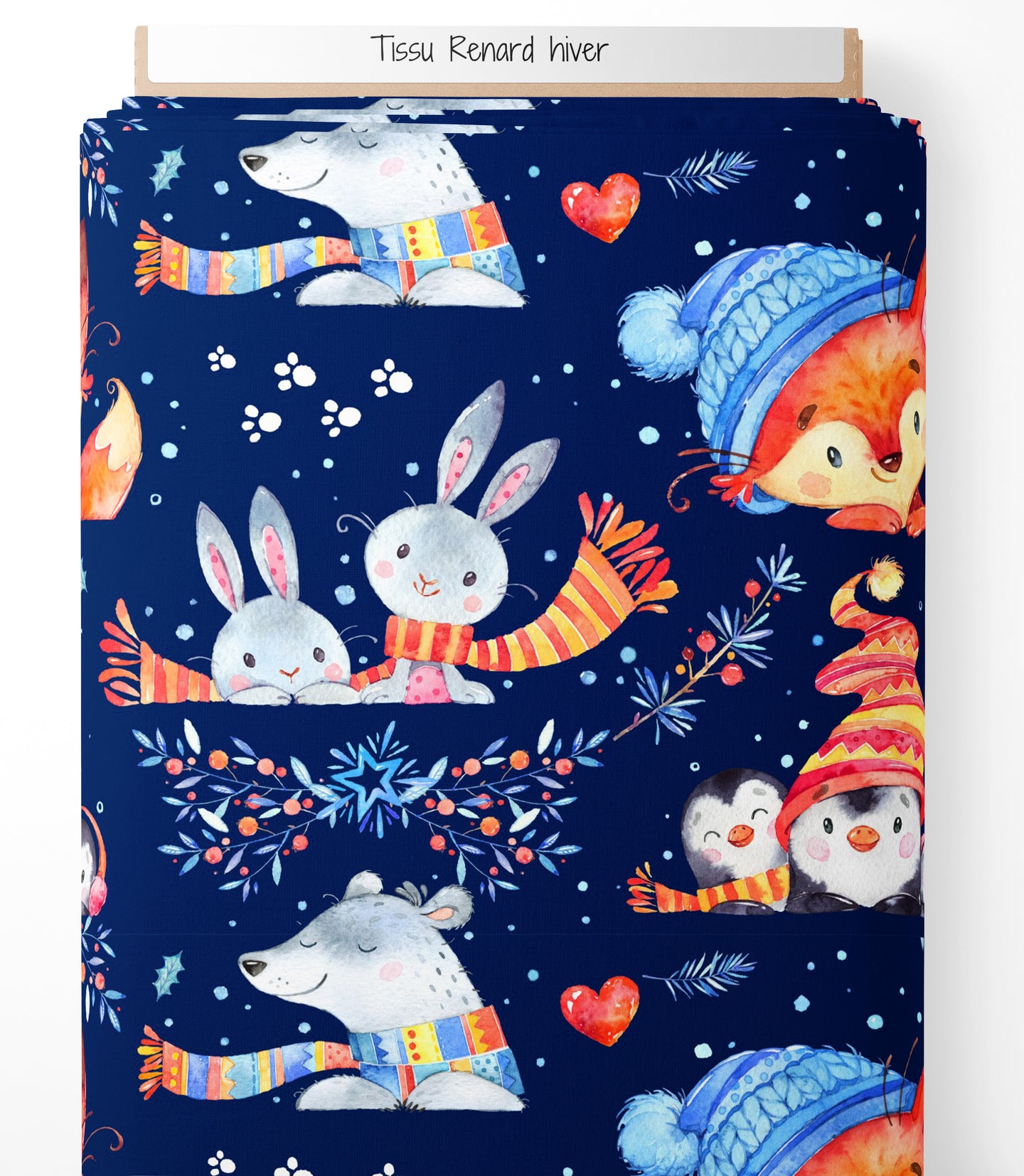 Tissu - Renard hiver