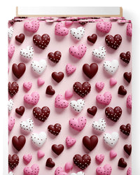 Tissu - 3D coeurs 10