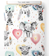 Tissu - savane coeurs