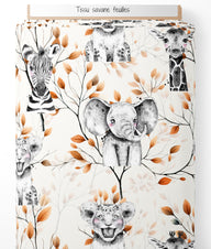 Tissu - savane feuilles