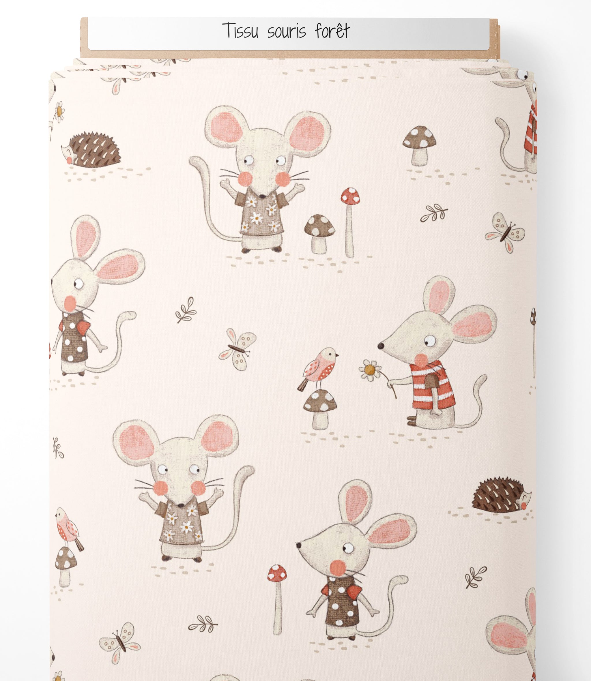 Tissu - Souris forêt