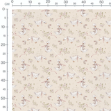 Tissu - Canards et lapins sur beige