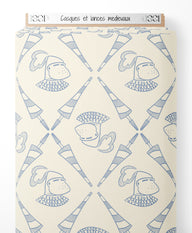 Tissu - Casques et lances médiévaux