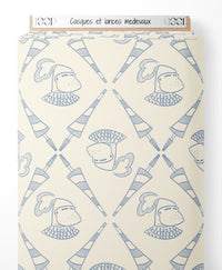 Tissu - Casques et lances médiévaux