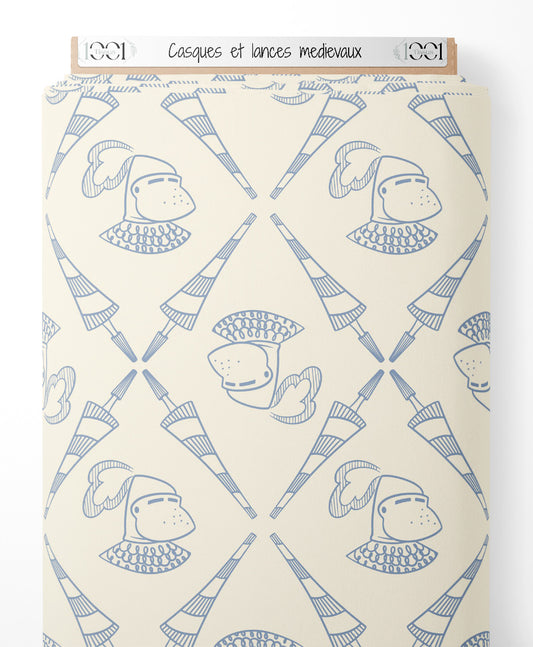 Tissu - Casques et lances médiévaux