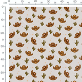 Tissu - Chapeaux cowboy sur gris clair
