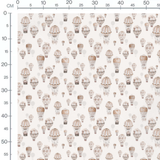 Tissu - Montgolfières beige et moutons