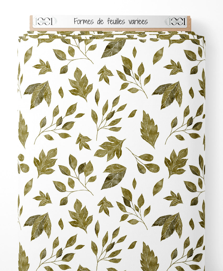 Tissu - Formes de feuilles variées