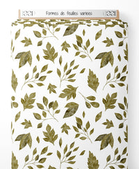 Tissu - Formes de feuilles variées