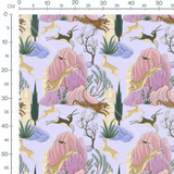 Tissu - Animaux colorés en lavande