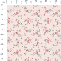 Tissu - Roses et branches fleuries