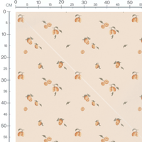Tissu - Citrons aquarelle sur beige