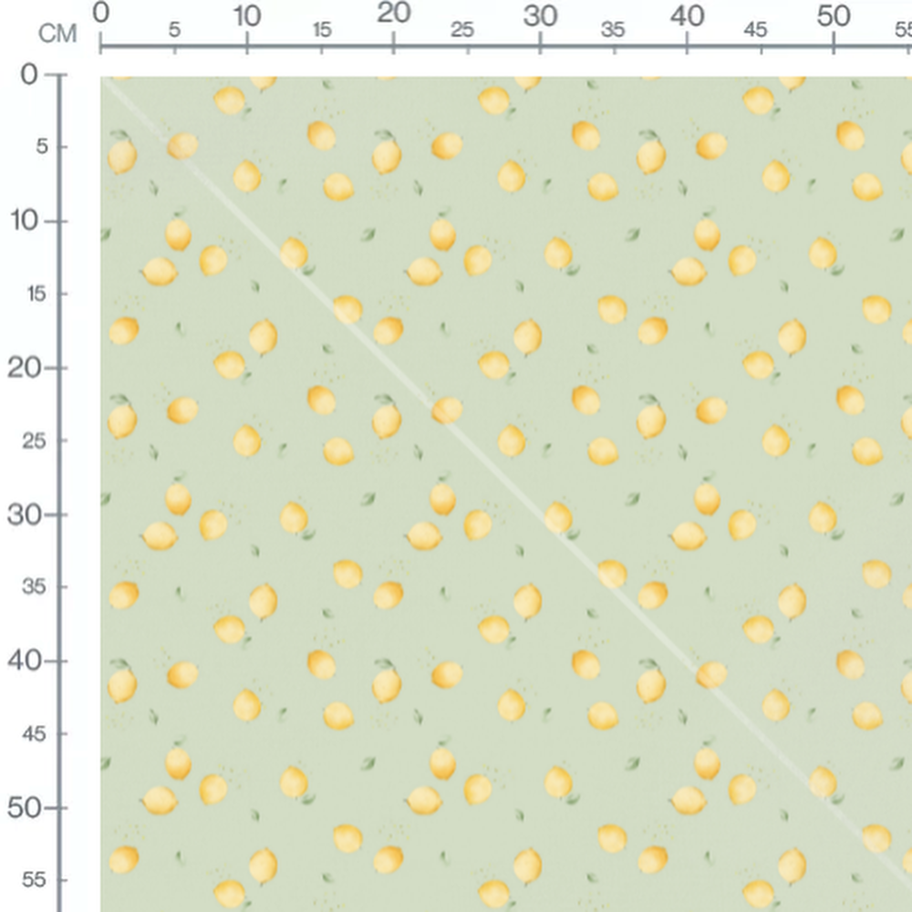 Tissu - Citrons jaunes sur vert