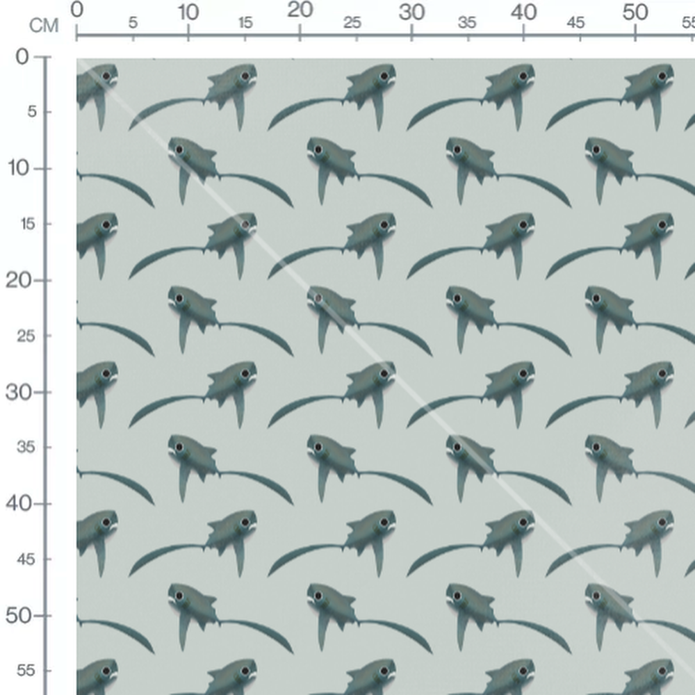 Tissu - Requins gris aux nageoires