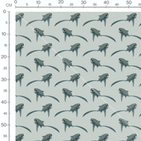 Tissu - Requins gris aux nageoires