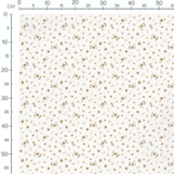 Tissu - Fleurs beige et marron doux 2