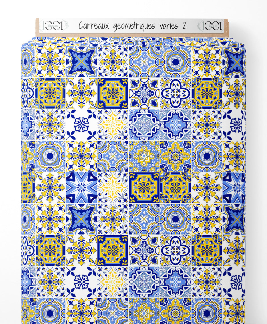 Tissu - Carreaux géométriques variés 2