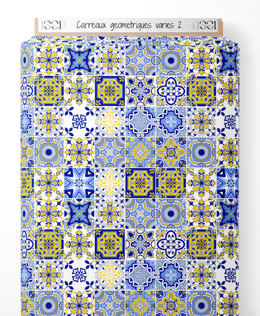 Tissu - Carreaux géométriques variés 2