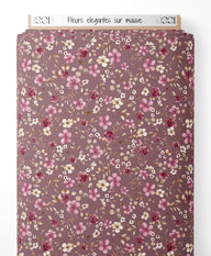 Tissu - Fleurs élégantes sur mauve