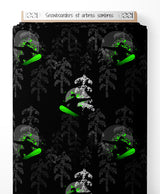 Tissu - Snowboarders et arbres sombres