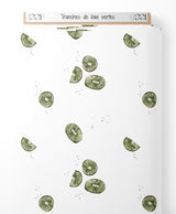 Tissu - Tranches de kiwi vertes