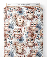 Tissu - chouette pastel