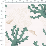 Tissu - Coraux verts et coquillages