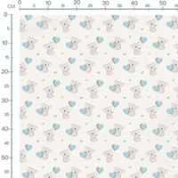 Tissu - Koalas et ballons bleus