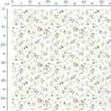 Tissu - Feuilles aquarelle vertes et beige
