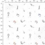 Tissu - Motifs marins aquarelle