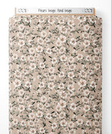 Tissu - Fleurs beige sur fond beige