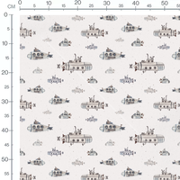 Tissu - Sous-marins vintage aquarelle