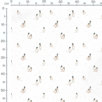Tissu - Canards aquarelle fond blanc