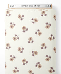Tissu - Tournesols beige et brun