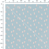 Tissu - Souris ballerines fond bleu