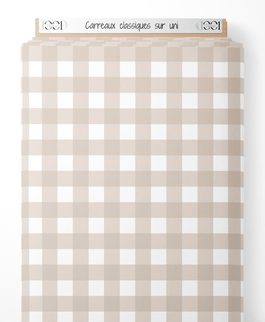 Tissu - Carreaux classiques sur uni