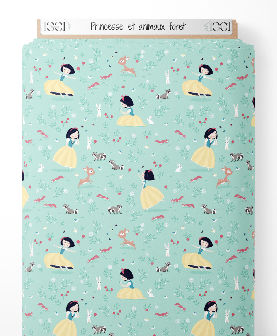 Tissu - Princesse et animaux forêt