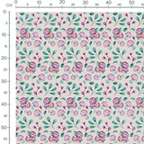 Tissu - Champignons violets sur beige