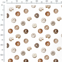 Tissu - Donuts bruns et blancs variés