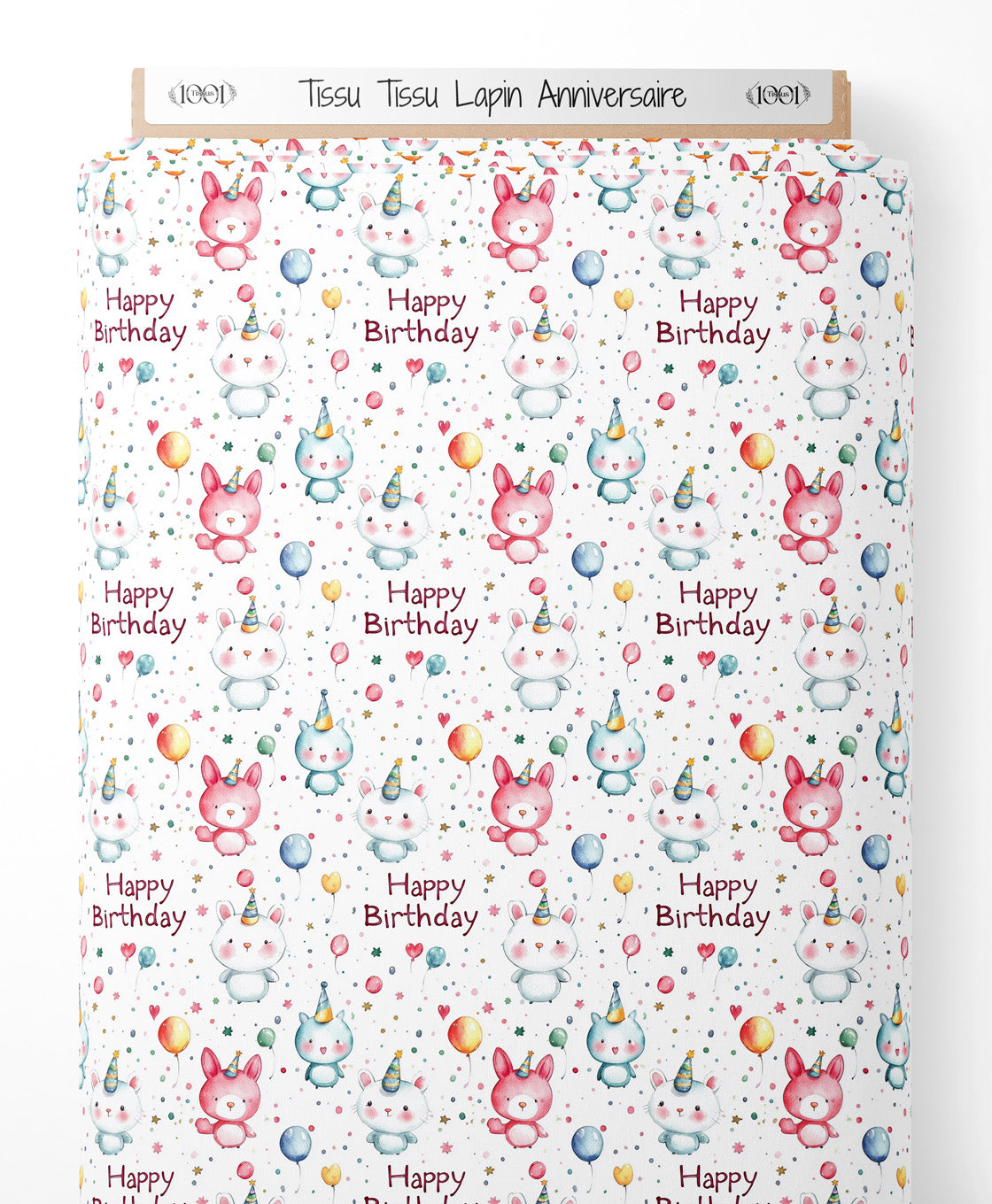 Tissu - Tissu Lapin Anniversaire