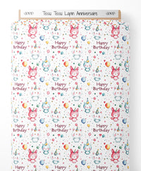 Tissu - Tissu Lapin Anniversaire
