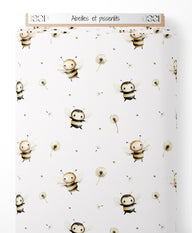 Tissu - Abeilles et pissenlits