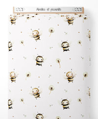 Tissu - Abeilles et pissenlits