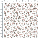 Tissu - Roses roses sur fond blanc