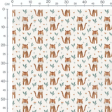 Tissu - Tigres marron sur fond crème