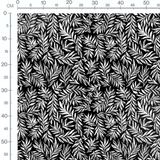 Tissu - Feuilles blanches contrastées