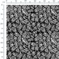Tissu - Feuilles blanches contrastées