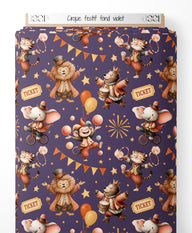 Tissu - Cirque festif sur fond violet