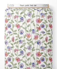 Tissu - Fleurs pastel sur fond clair