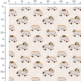 Tissu - Vans fleuris rétro